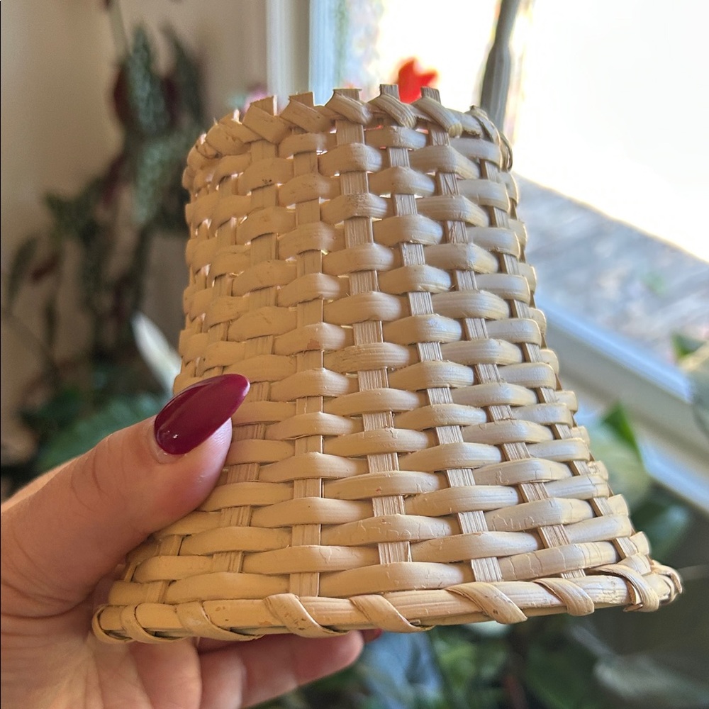 Pottery Barn Woven Basket Shade - Natural Tan